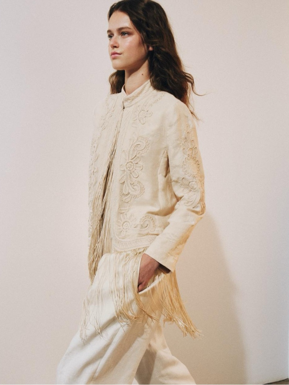 Zara ZW COLLECTION FRINGED JACKET